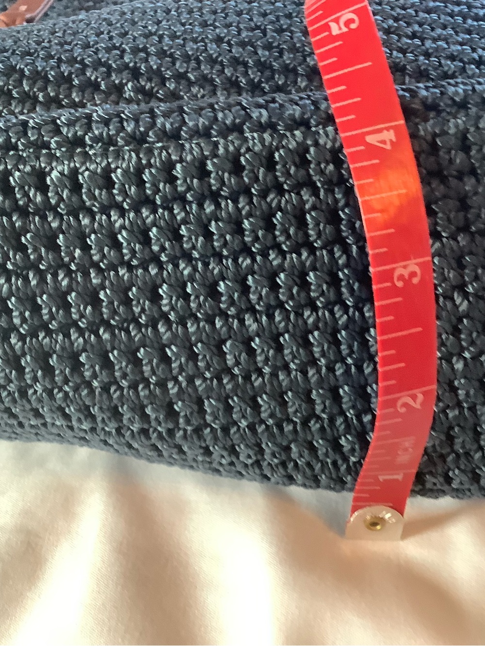 The Sak Navy Woven Shoulder Bag with Brown Trim - Picture 12 of 12
